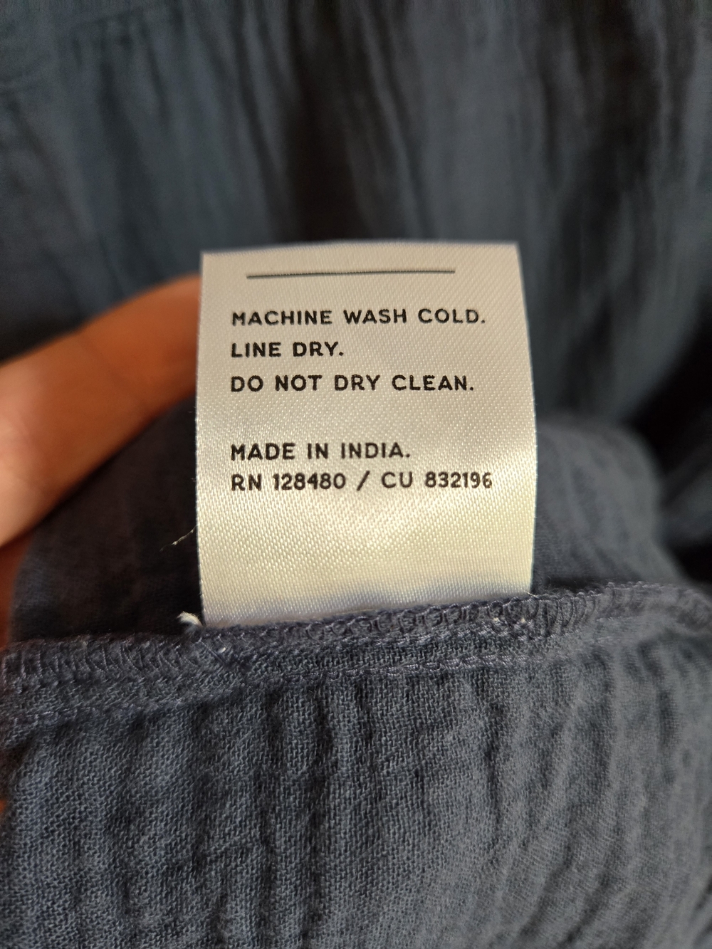 Pact French Navy Tiered Gauze Maxi Skirt Coastal Boho Prairie Organic Cotton LG - Picture 6 of 8
